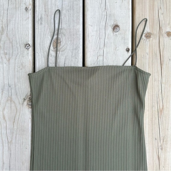 Topshop Dress Womens Bodycon Midi Textured Strappy Grunge Y2K Green 8 - Picture 8 of 13